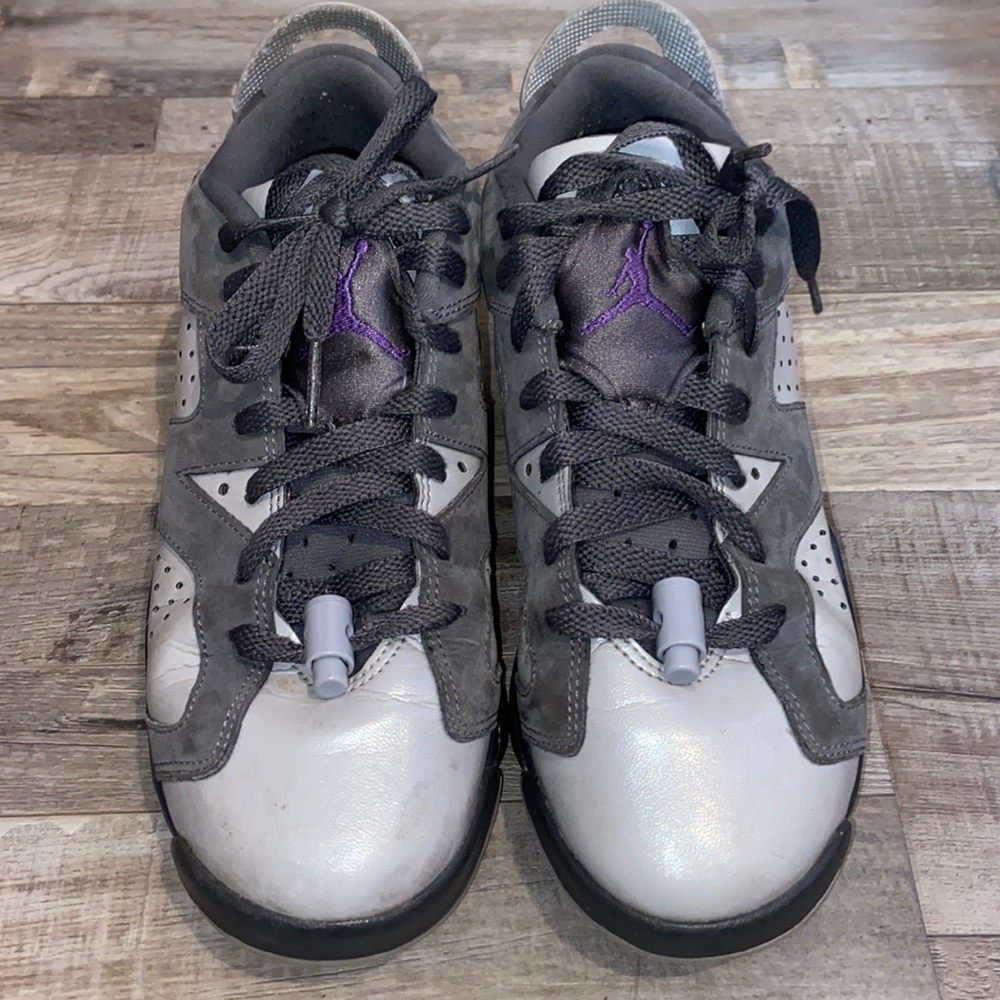 AIR JORDAN 6 RETRO LOW GG 768878 008 DRK GRY/WLF GRY SHOES Sz: 7Y